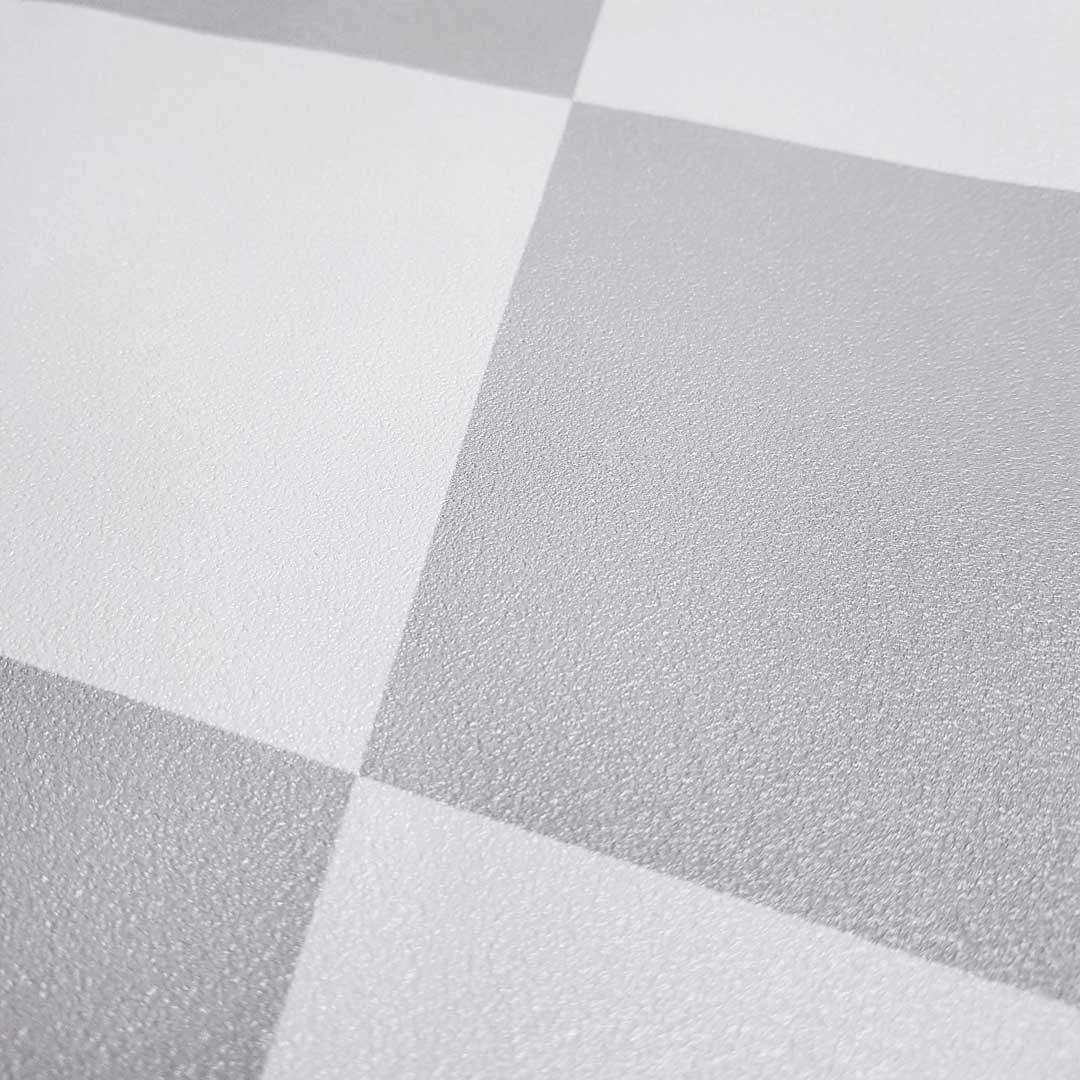Geometrická bielo-sivá tapeta s kosoštvorcami - Dekoori obrázok 3