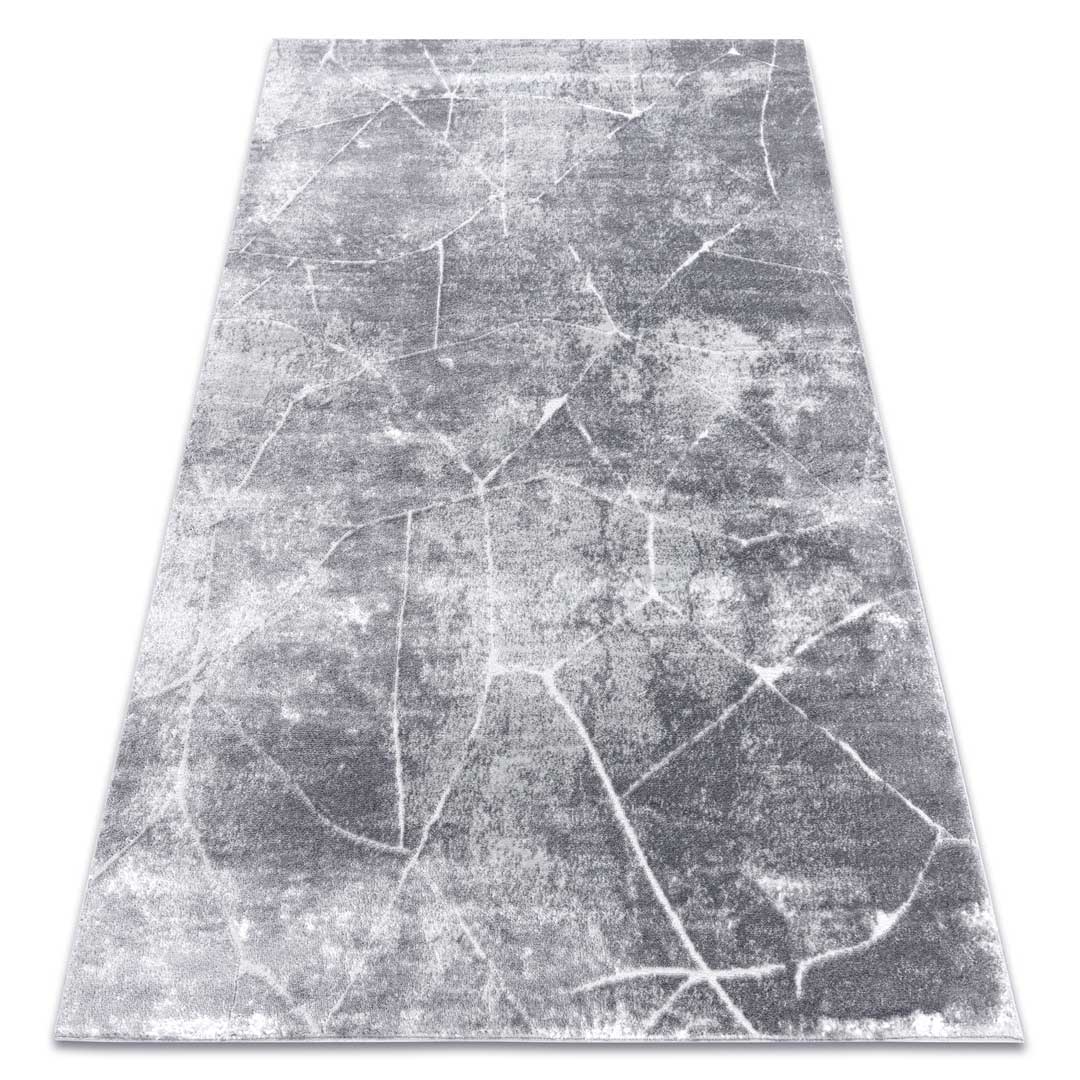 Nowoczesny, strukturalny, ciemnoszary dywan marmurowy z jasnymi pęknięciami - Dywany Łuszczów zdjęcie 2