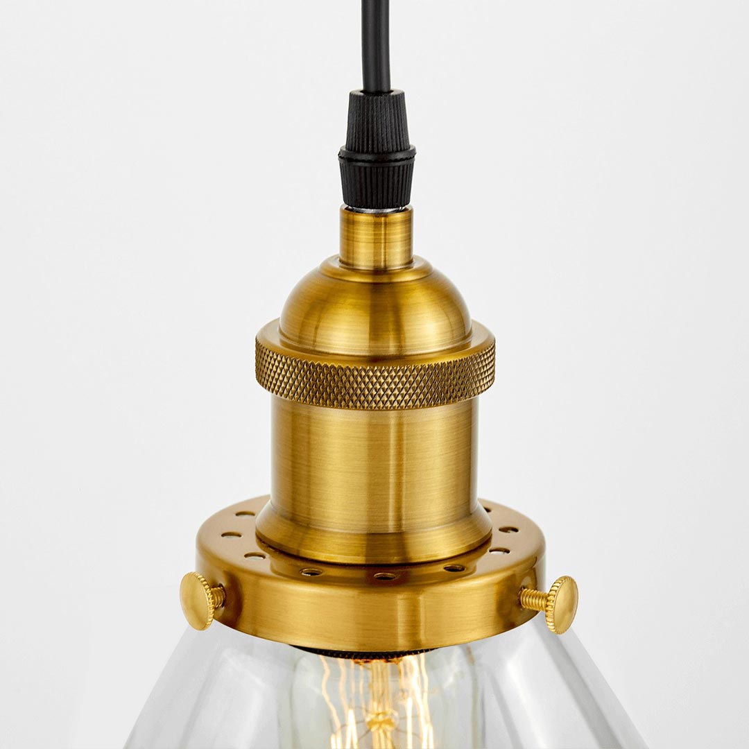 Przezroczysta lampa wisząca loft, mosiężna, industrialna NUBI - Lumina Deco zdjęcie 4