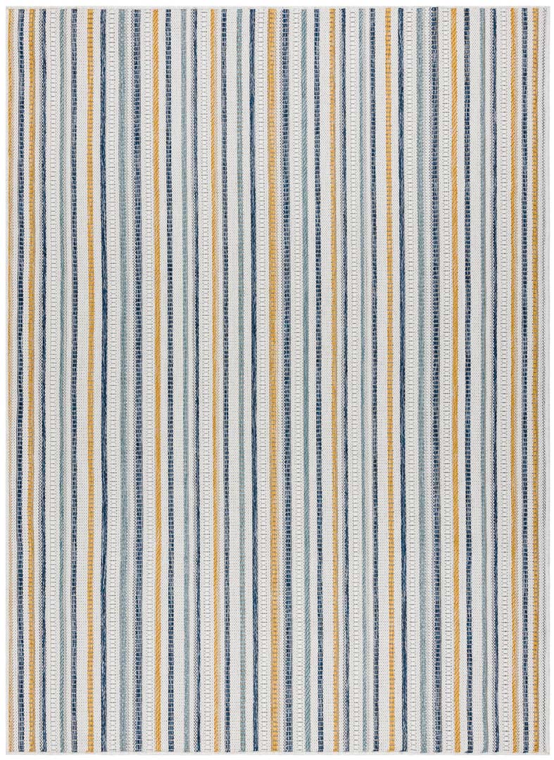 Námořní modrý, tmavě modrý a žlutý koberec s pruhy, do ložnice, pro mládež - Dywany Łuszczów obrázek 1