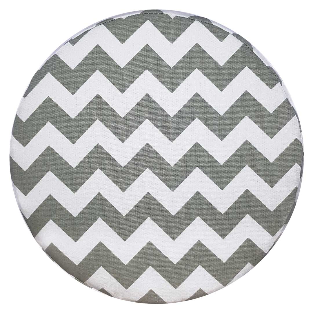 Pouffe, stool, white and graphite geometric pattern cover ZIGZAGS - Lily Pouf image 3