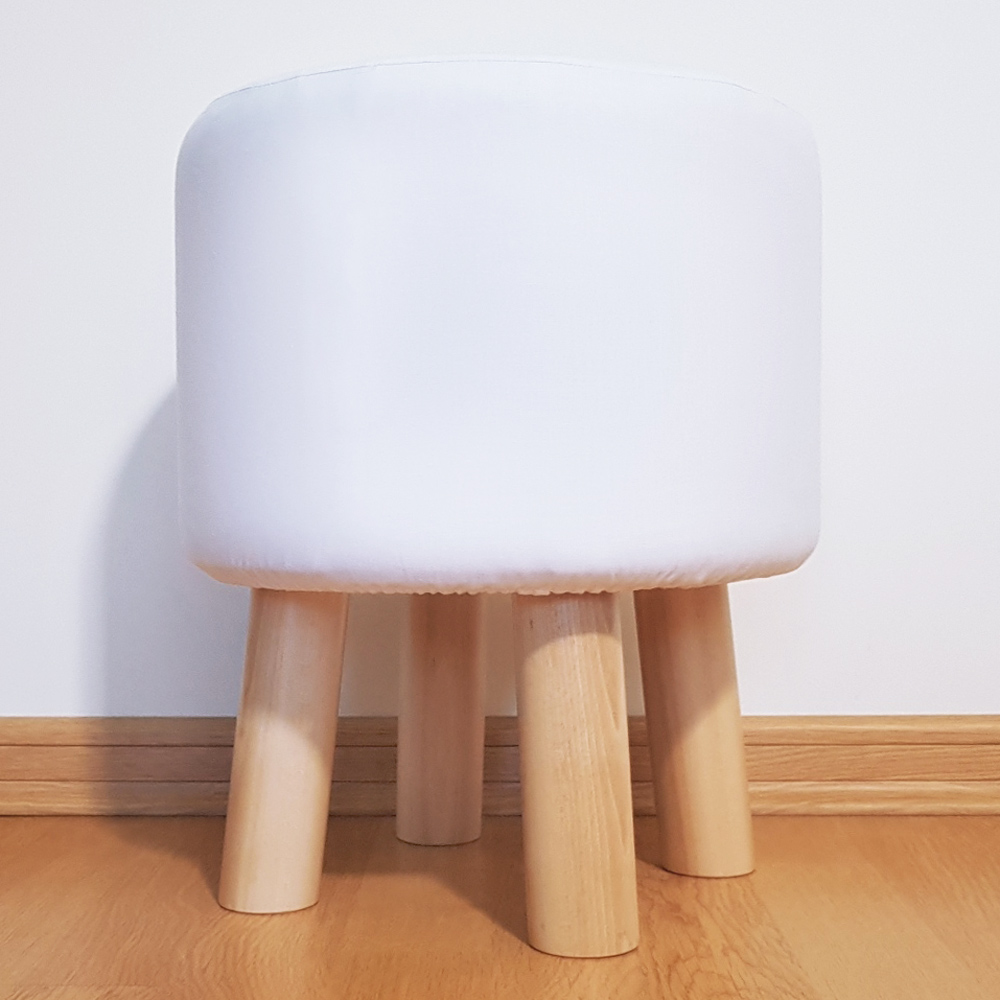 Taburetka, puf, stolček s bielo-grafitovým poťahom, geometrický vzor CIK-CAK - Lily Pouf obrázok 4