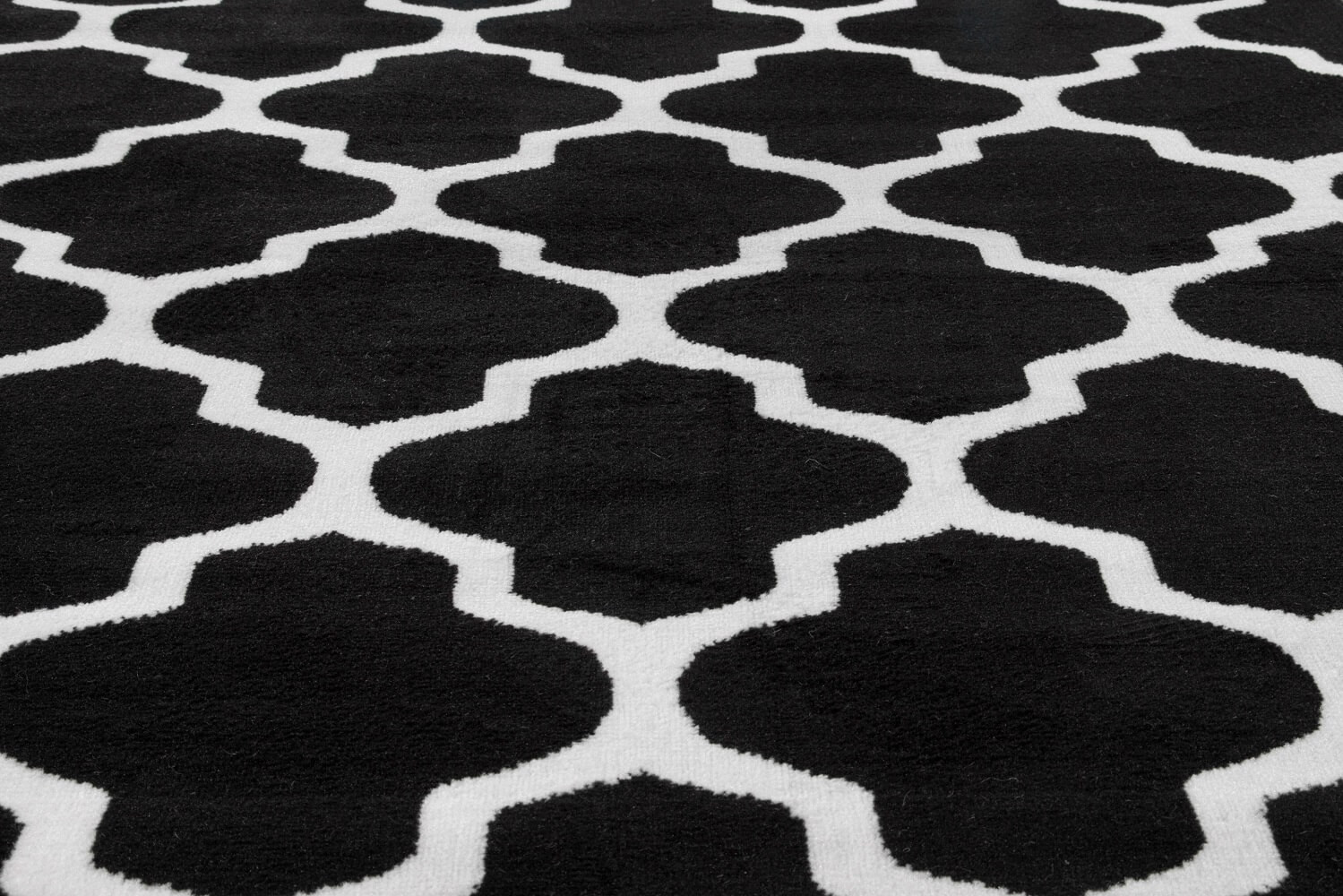 Černý moderní koberec Almas 09 s bílým marockým vzorem - Carpetforyou obrázek 4