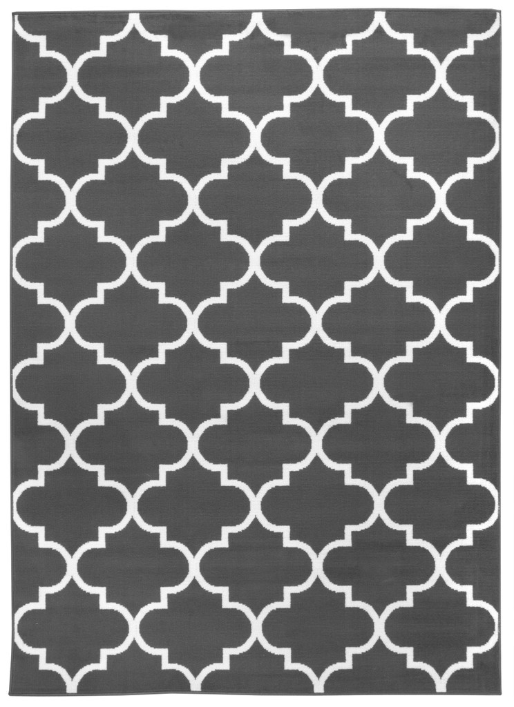 Szary dywan w białą koniczynę marokańską Almas 23 styl orientalny - Carpetforyou zdjęcie 1
