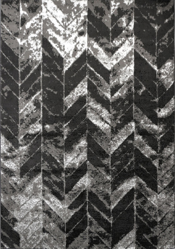 Moderní tmavě šedý koberec Almas 26, imitace opotřebení, do pokoje, vzor rybí kost - Carpetforyou obrázek 1