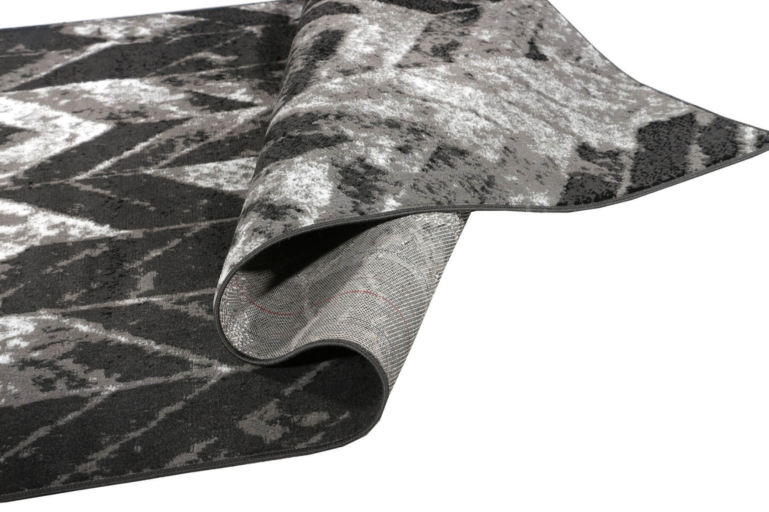 Moderní tmavě šedý koberec Almas 26, imitace opotřebení, do pokoje, vzor rybí kost - Carpetforyou obrázek 3