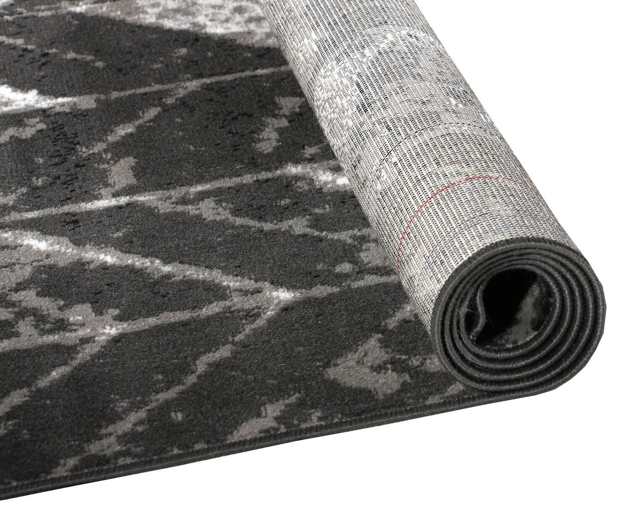 Moderní tmavě šedý koberec Almas 26, imitace opotřebení, do pokoje, vzor rybí kost - Carpetforyou obrázek 4