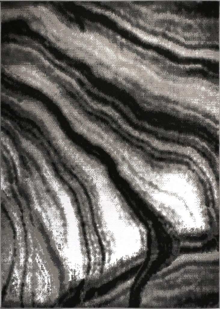 Umelecký koberec ALMAS 30 s abstraktným vzorom v kombinácii čiernej, bielej a sivej farby - Carpetforyou obrázok 1