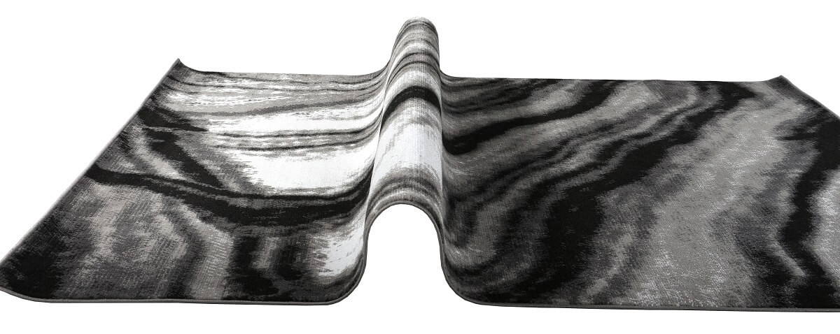 Umělecký koberec Almas 30 s abstraktním vzorem v černé, bílé a šedé - Carpetforyou obrázek 4