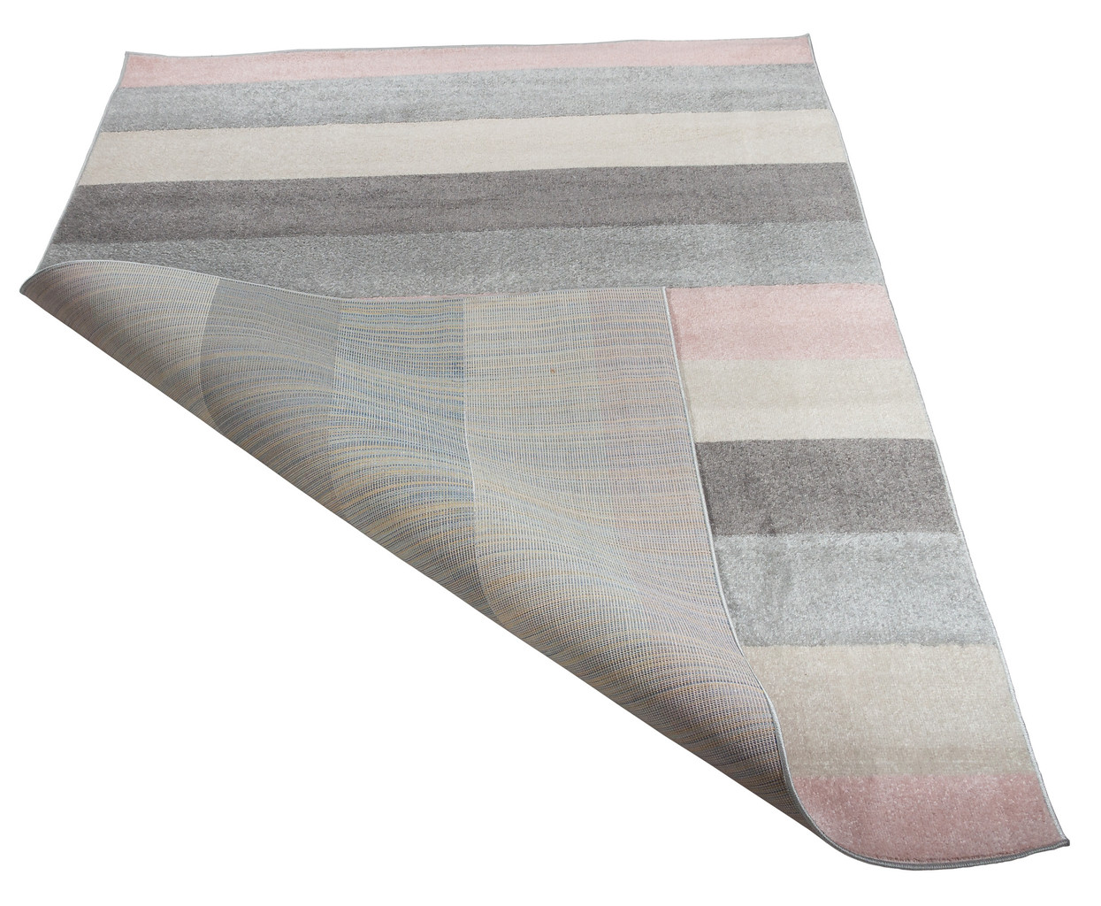 Barevný pruhovaný koberec pro dívku Pearl Waves 10 růžové a šedé pruhy - Carpetforyou obrázek 3
