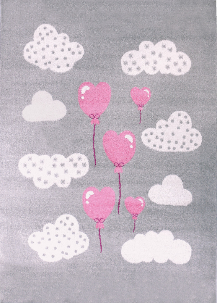 Delikatny dywan do pokoju dziecięcego Ballon Cloud 11 w chmurki i baloniki, imitujący wełniany antyalergiczny - Carpetforyou zdjęcie 1