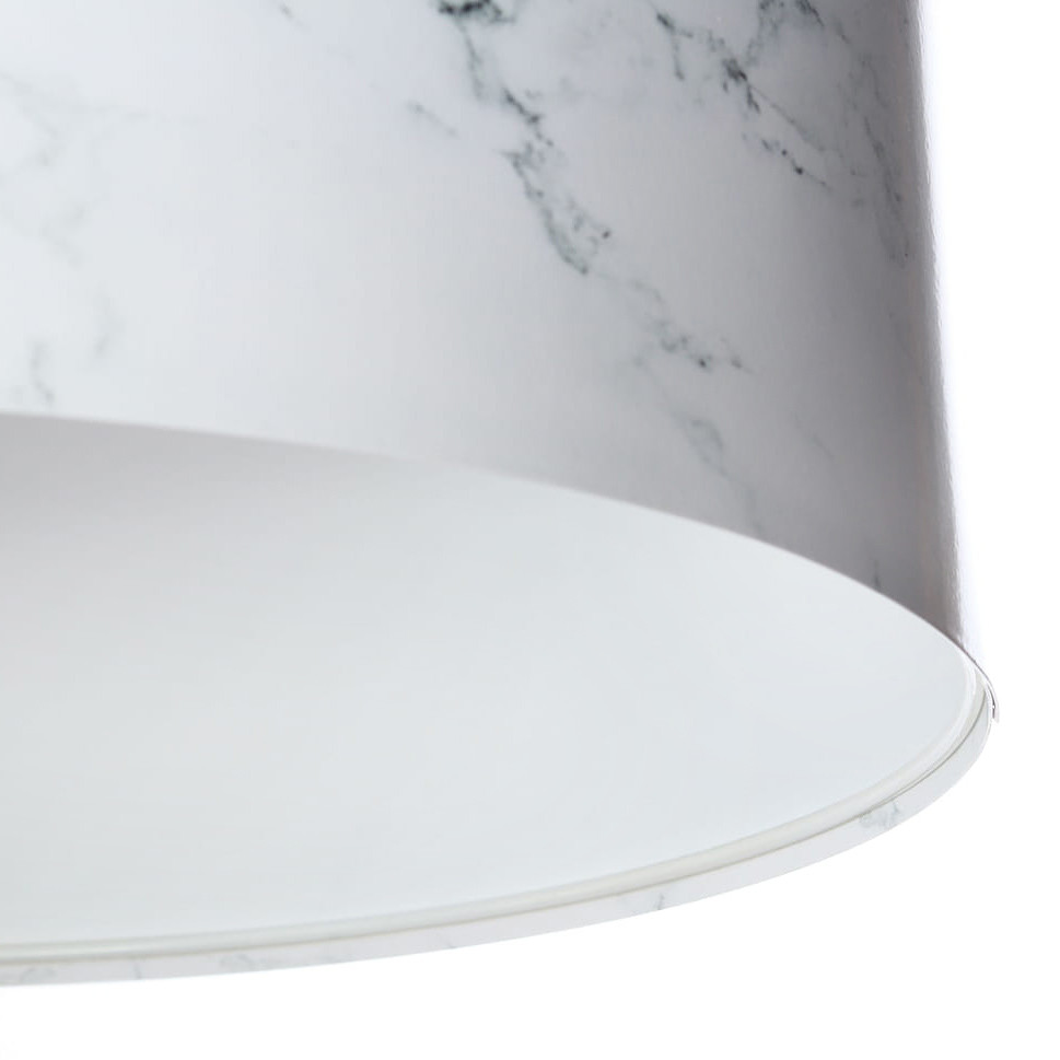 Biała lampa wisząca z walcowym abażurem z lateksu w marmurowy wzór MARMUR MOUNTAIN WHITE - BPS Koncept zdjęcie 4