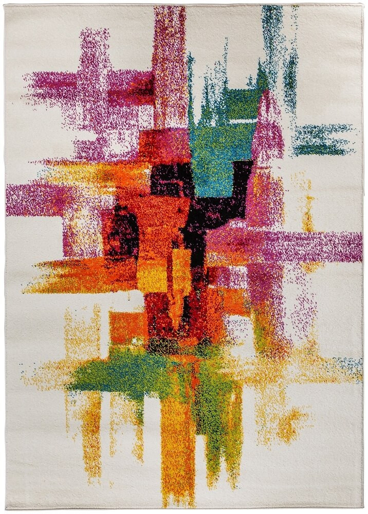 Umelecký koberec Picasso, farebné ťahy štetcom, moderný štýl Pastels - Carpetforyou obrázok 1