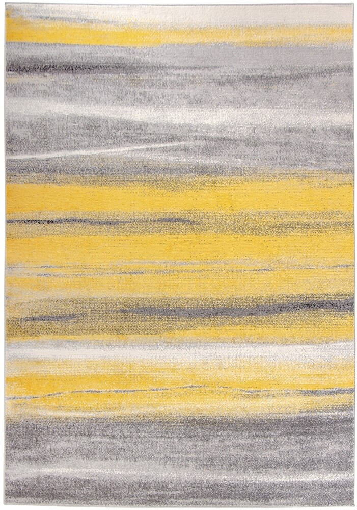 Žluto-šedý koberec pro mládež s prolínajícími se pruhy Summer Abstract, do obývacího pokoje - Carpetforyou obrázek 1