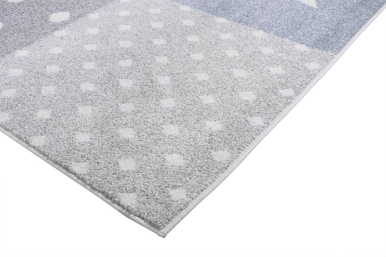 Dekorativní dětský modrošedý koberec se srdíčky, hvězdičkami a puntíky Easy Shapes - Carpetforyou obrázek 3