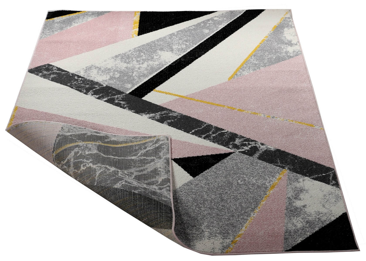 Abstraktní geometrický koberec s mramorovým efektem Pink Abstract, moderní styl - Carpetforyou obrázek 3