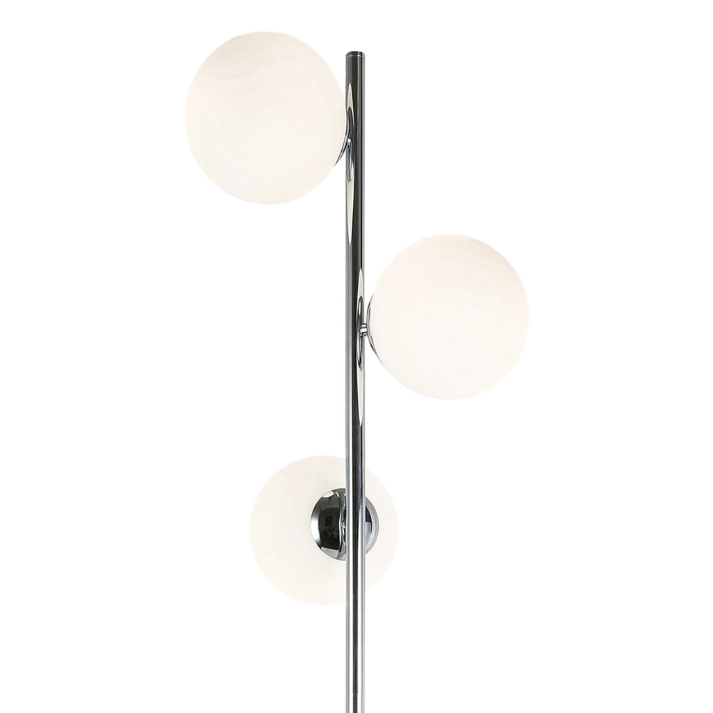 Chromowana minimalistyczna lampa podłogowa FREDICA W3 wielopunktowa - Lumina Deco zdjęcie 2