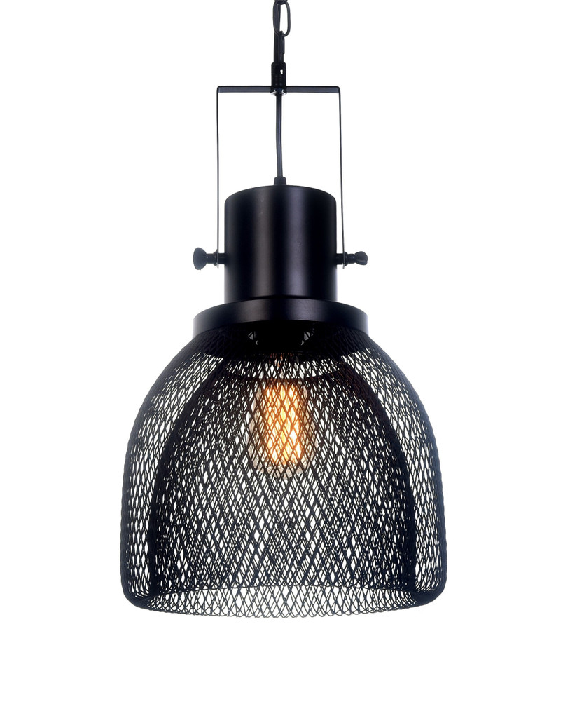 Czarna lampa wisząca na łańcuchu FRATTON metalowa designerska siateczka - Lumina Deco zdjęcie 3