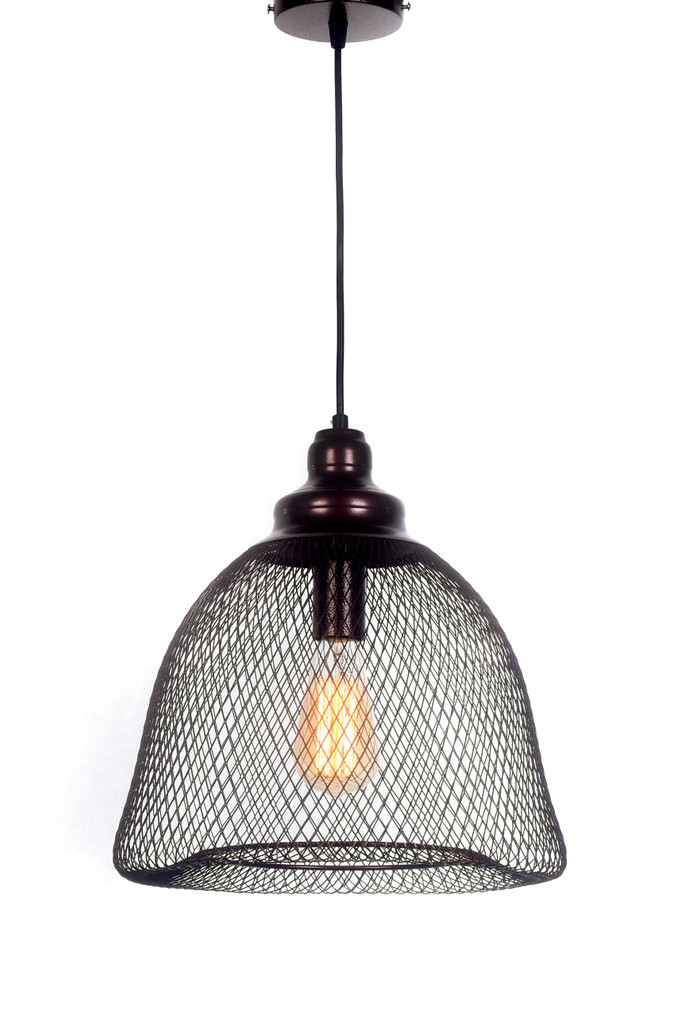 Dekorativní závěsný lustr HILSTON hnědá síťka loftová lampa - Lumina Deco obrázek 3