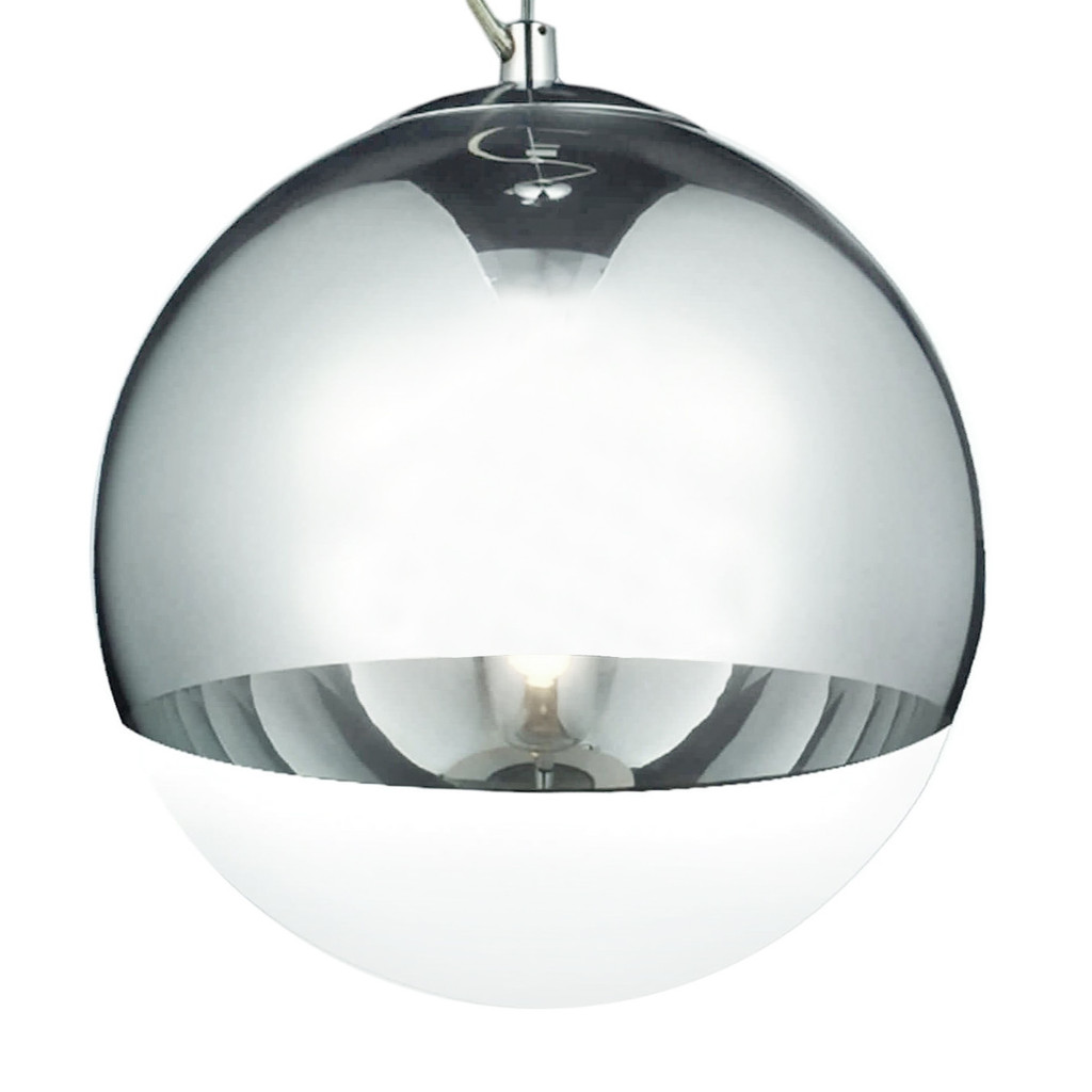 Stříbrné skleněné závěsné svítidlo IBIZA skandinávská průhledná koule - Lumina Deco obrázek 1