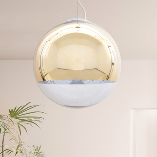 Elegantní moderní závěsná lampa, lustr IBIZA zlatá skleněná - Lumina Deco obrázek 4