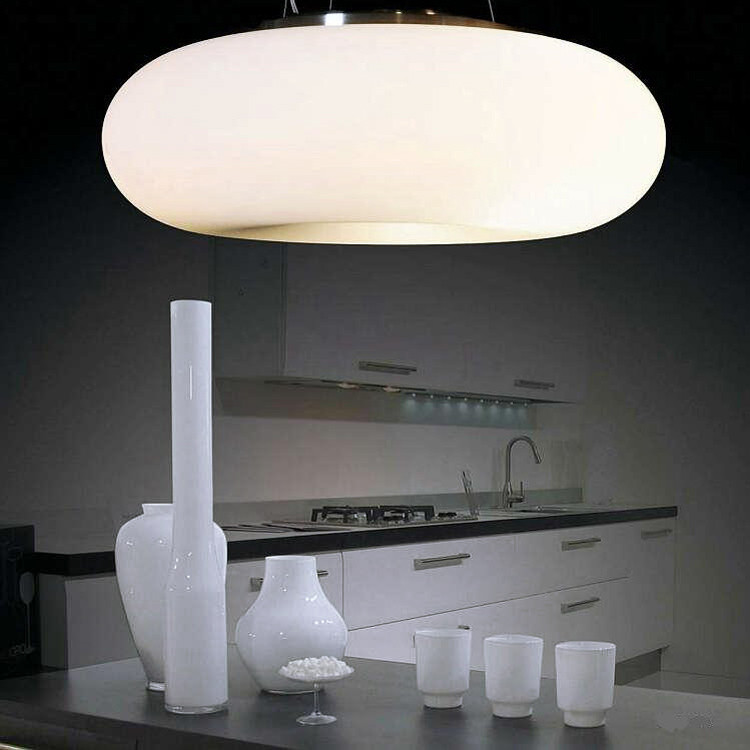 Lampa wisząca biała BIANTE szklana oprawa gładka okrągła - Lumina Deco zdjęcie 4