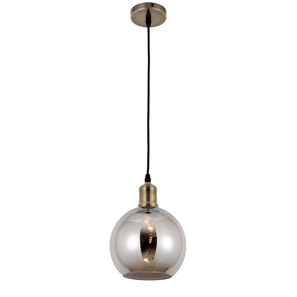 Loftová závesná lampa ZAGALLO, dymové sklenené svietidlo v tvare gule - Lumina Deco obrázok 3