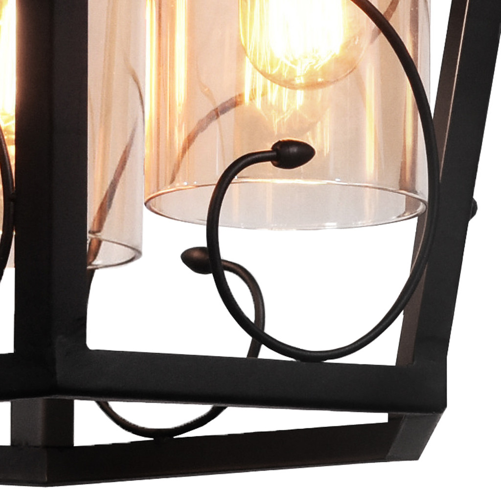 Moderní závěsná lampa SPARETTA na řetízku, černá, kovová, loft - Lumina Deco obrázek 4