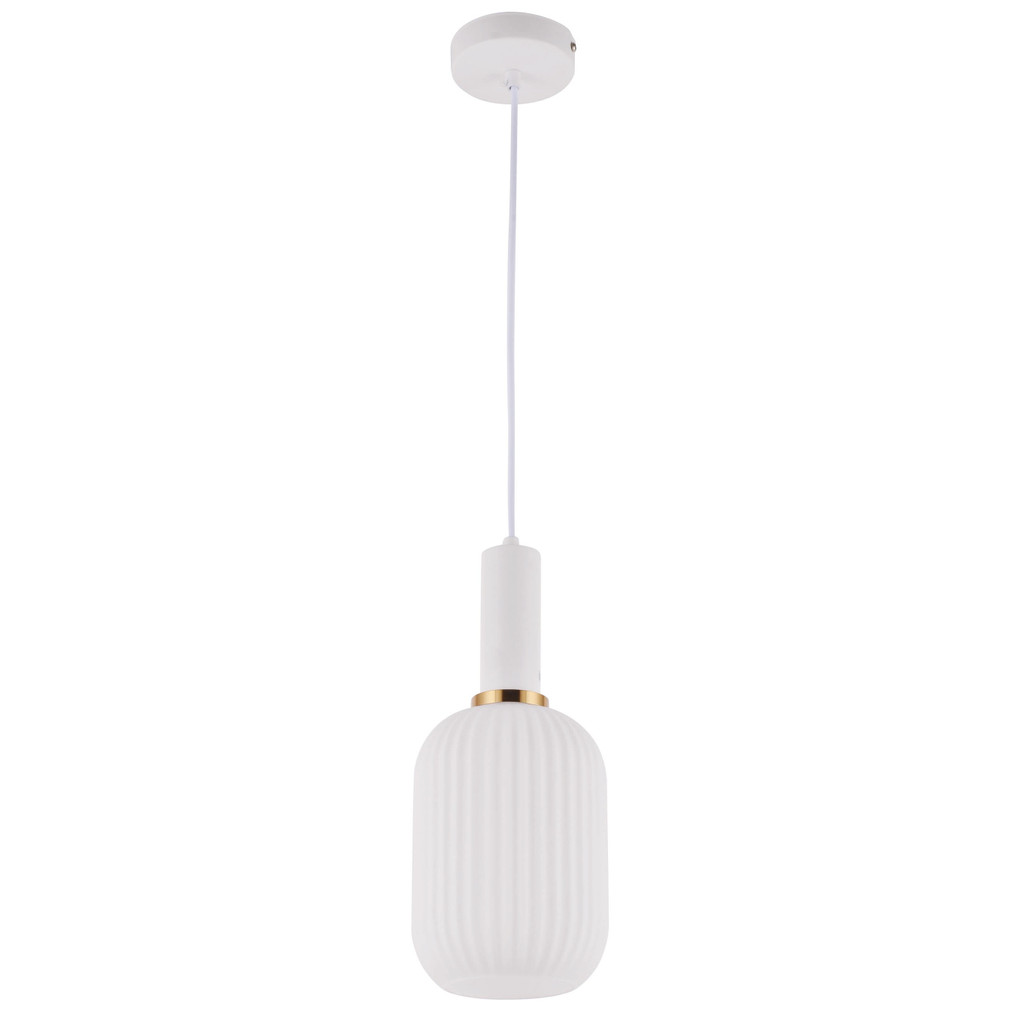 Elegantní skleněná loftová závěsná lampa RICO v bílé barvě, moderním design - Lumina Deco obrázek 3