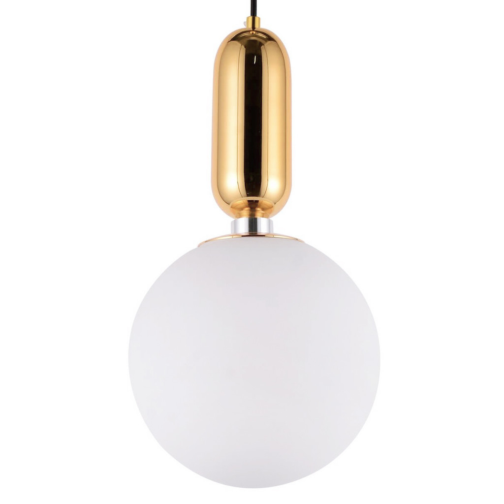 Elegantní moderní kulatá závěsná lampa ORITO ve zlaté barvě - Lumina Deco obrázek 1