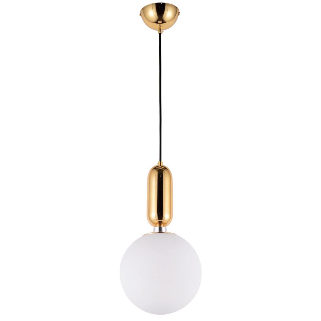 Elegantná moderná guľatá závesná lampa ORITO vo farbe zlata - Lumina Deco obrázok 3