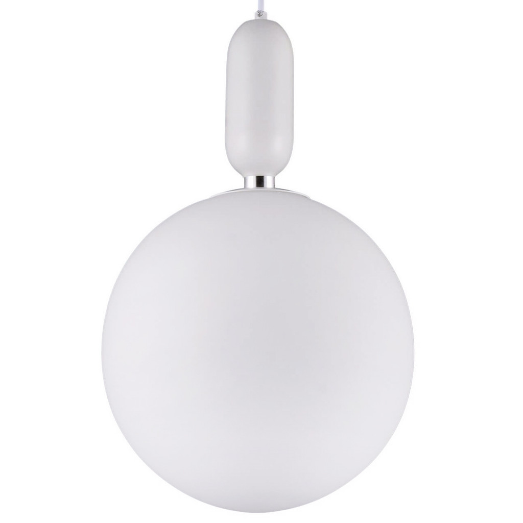 Biela guľová závesná lampa ORITO D30 so skleneným tienidlom - Lumina Deco obrázok 1