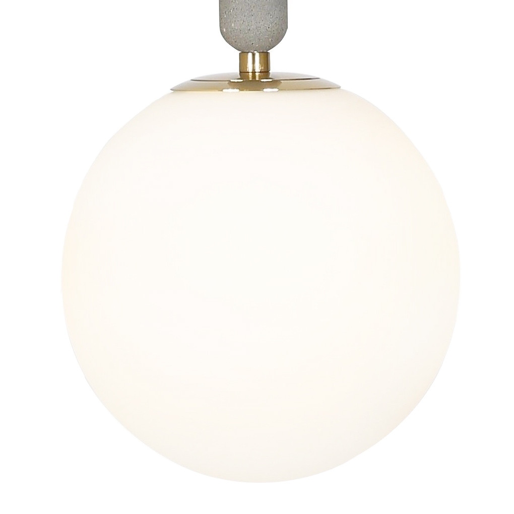 Moderná závesná lampa GRANINO D20 farba mosadze, guľové tienidlo, betónový držiak - Lumina Deco obrázok 2