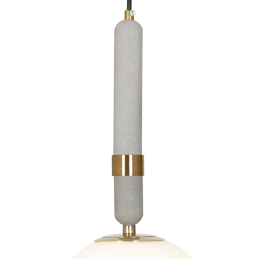 Moderná závesná lampa GRANINO D20 farba mosadze, guľové tienidlo, betónový držiak - Lumina Deco obrázok 4
