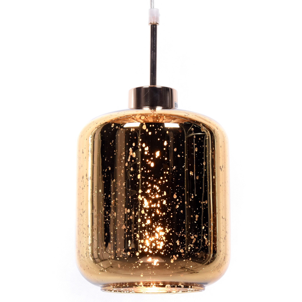 Zlatá závesná lampa, luster ALACOSMO, sklenené tienidlo, trendový dizajn - Lumina Deco obrázok 1