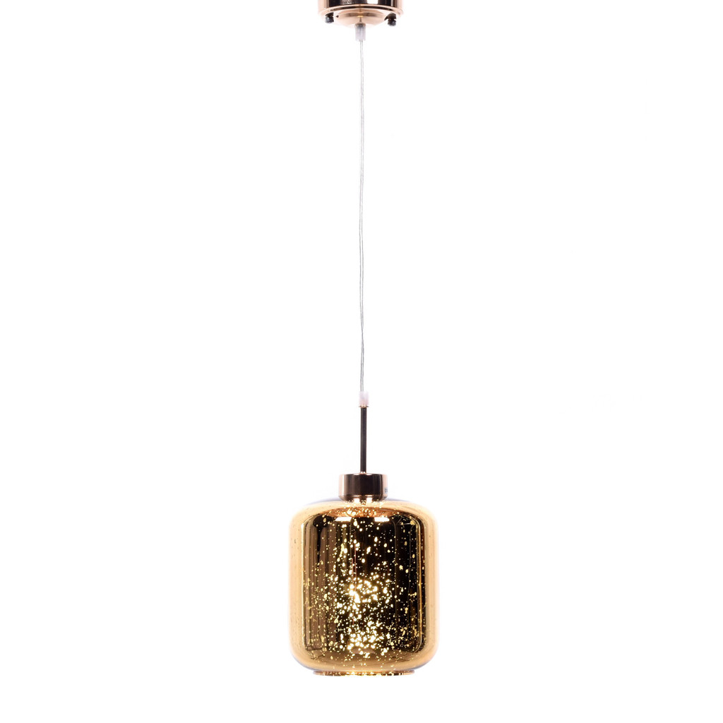 Zlatá závesná lampa, luster ALACOSMO, sklenené tienidlo, trendový dizajn - Lumina Deco obrázok 3