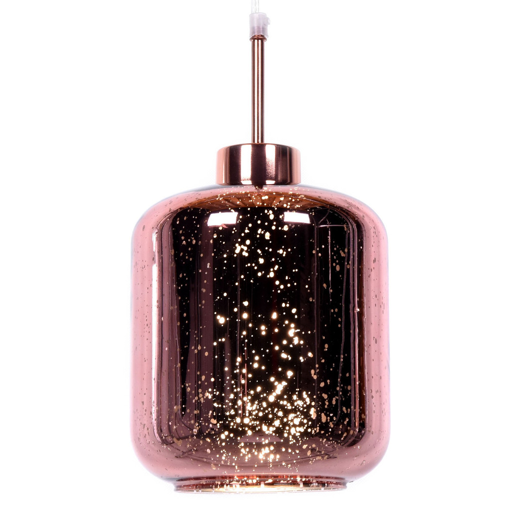 Moderná sklenená závesná lampa, luster ALACOSMO, ružové zlato, rose gold - Lumina Deco obrázok 1