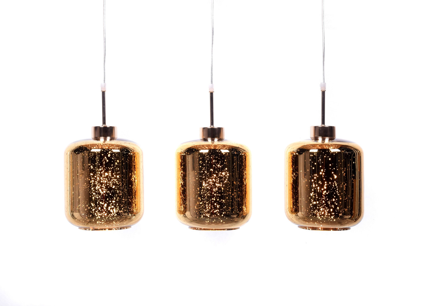 Zlaté závesné svietidlo ALACOSMO, trojité, moderné, sklenené - Lumina Deco obrázok 4