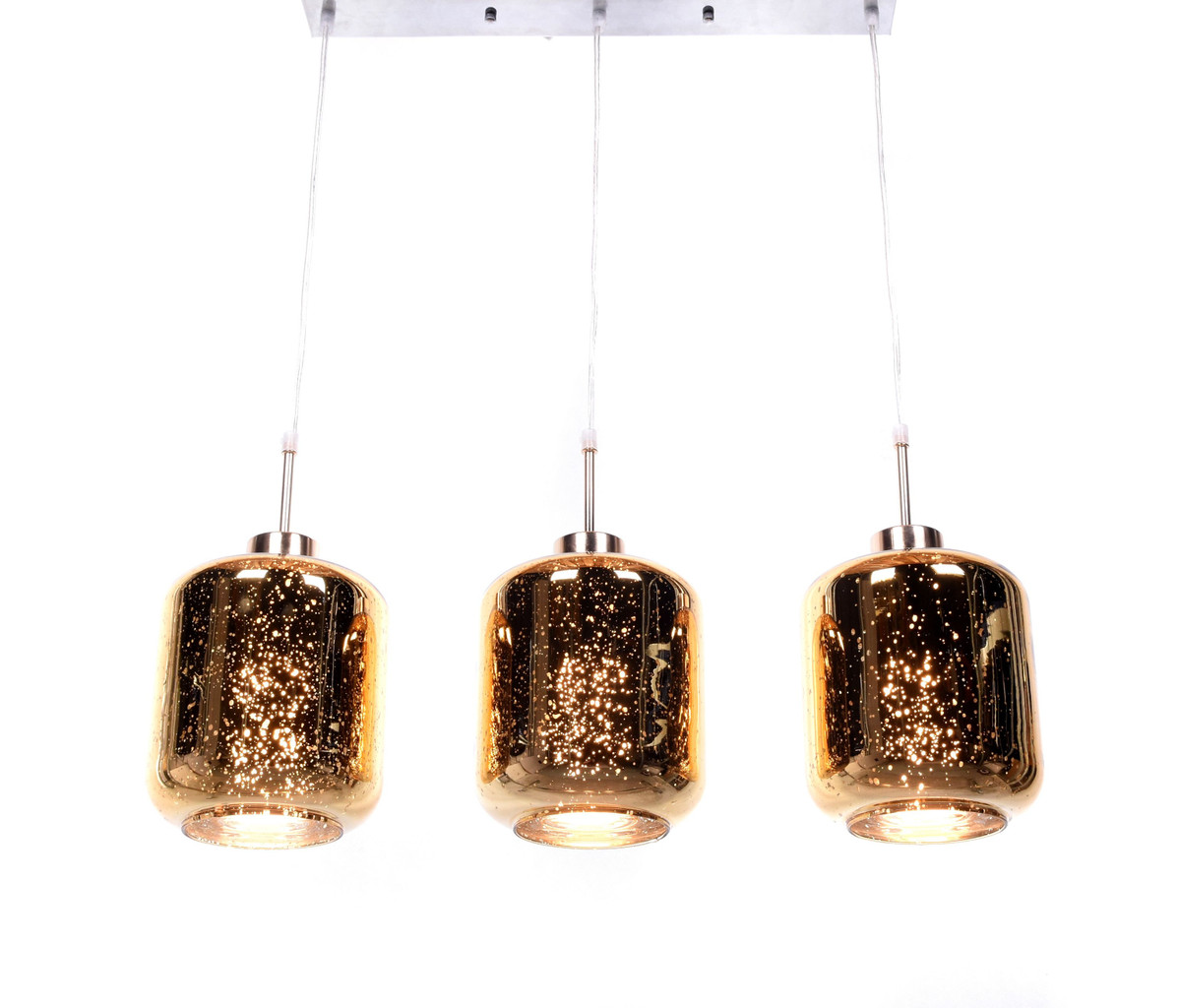 Zlaté závěsné svítidlo ALACOSMO trojité moderní skleněné - Lumina Deco obrázek 1