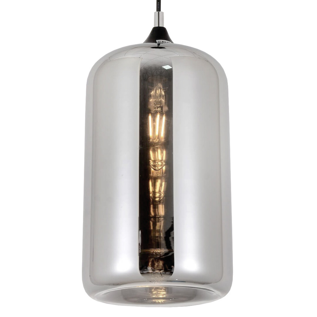 Szara, dymiona lampa wisząca MONTI, szklana, w skandynawskim stylu - Lumina Deco zdjęcie 1