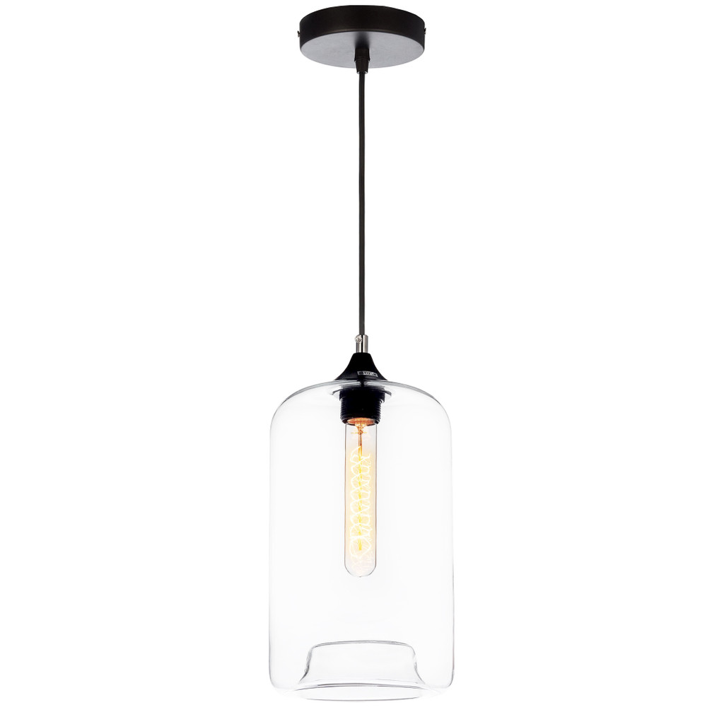 Nowoczesna szklana lampa wisząca MONTI CLEAR przezroczysta, klosz w kształcie tuby - Lumina Deco zdjęcie 1