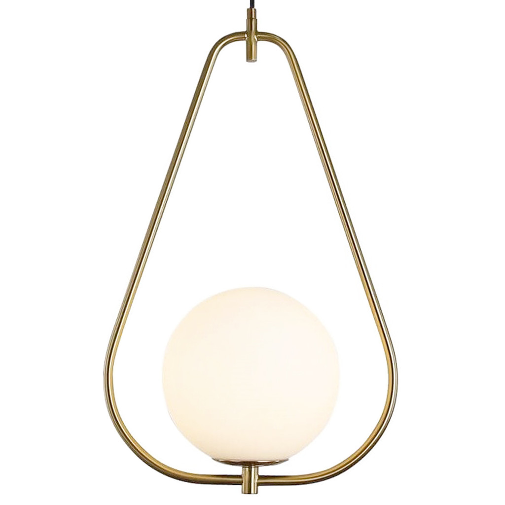 Moderní závěsná lampa FORNERI D20 v mosazné barvě s kulatým stínidlem - Lumina Deco obrázek 1