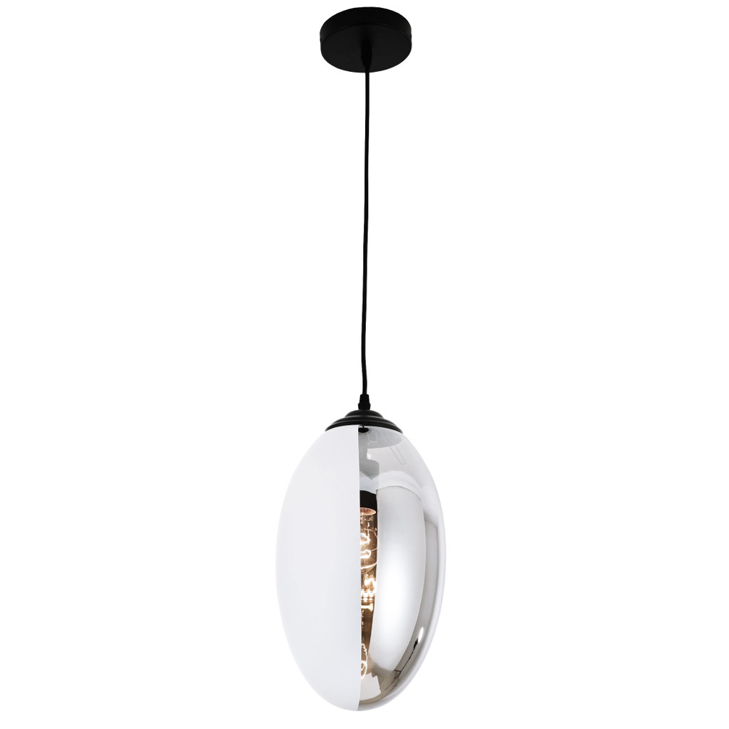 Biała, dymiona lampa wisząca CARLTON, elegancka, nowoczesna - Lumina Deco zdjęcie 2
