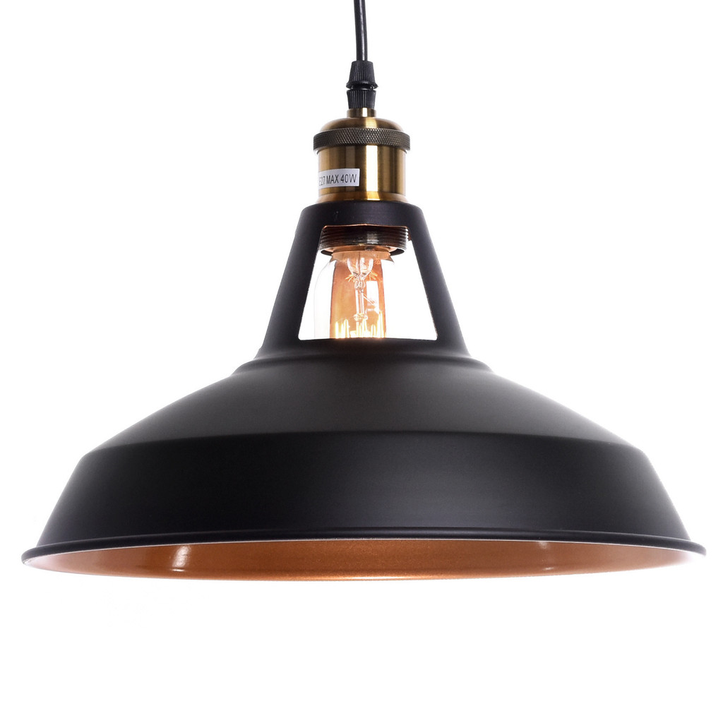 Metalowa loftowa lampa wisząca ZONDA czarna okrągła kopuła - Lumina Deco zdjęcie 1