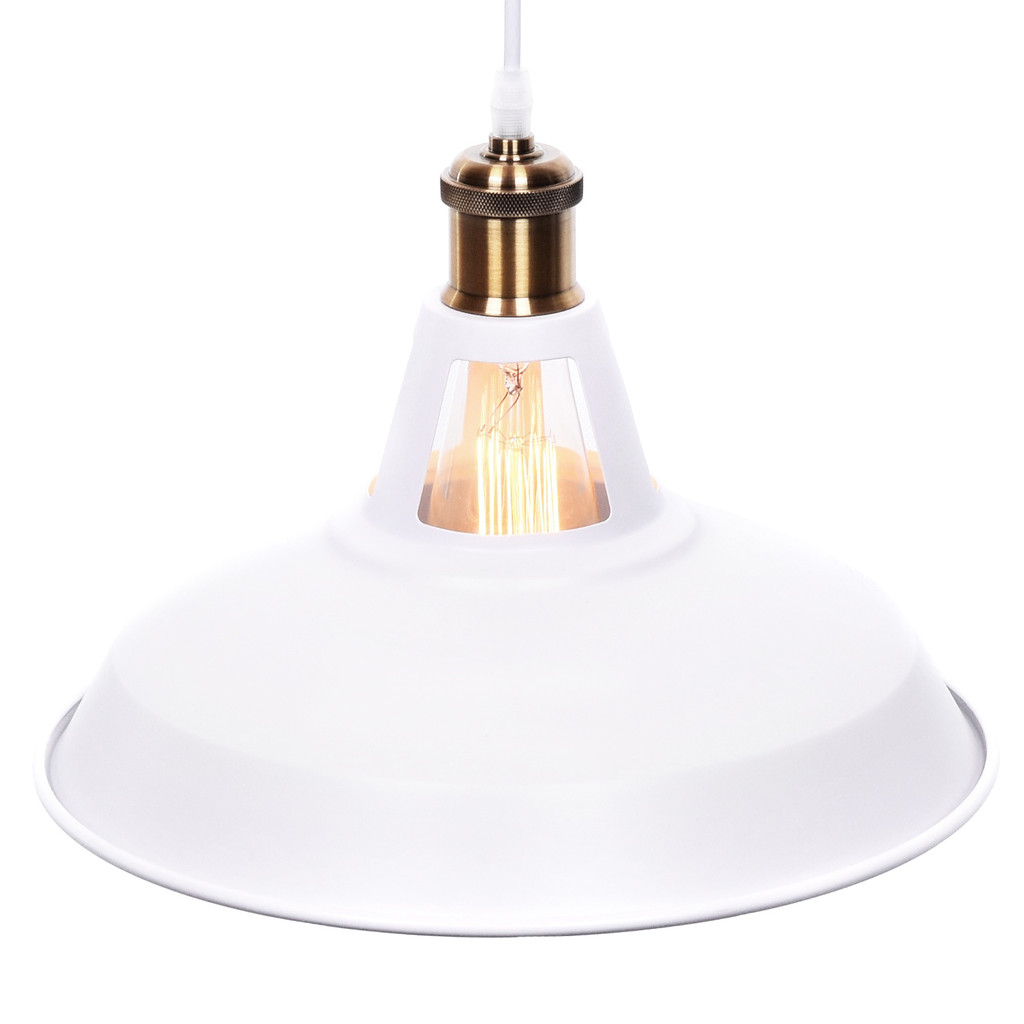 Průmyslová bílá závěsná lampa ZONDA okrouhlá - Lumina Deco obrázek 4