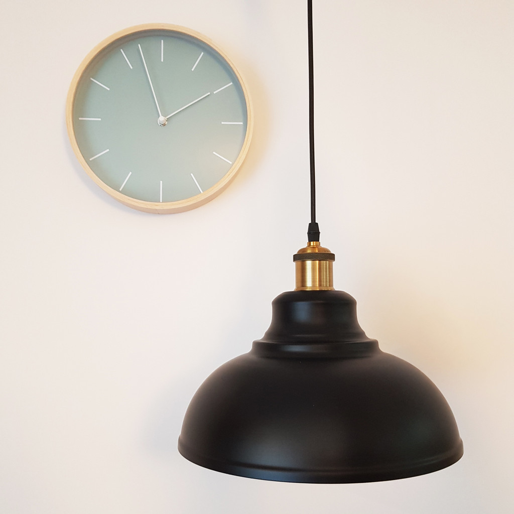 Stylová černá závěsná lampa BOGGI polokulatá minimalistická - Lumina Deco obrázek 4
