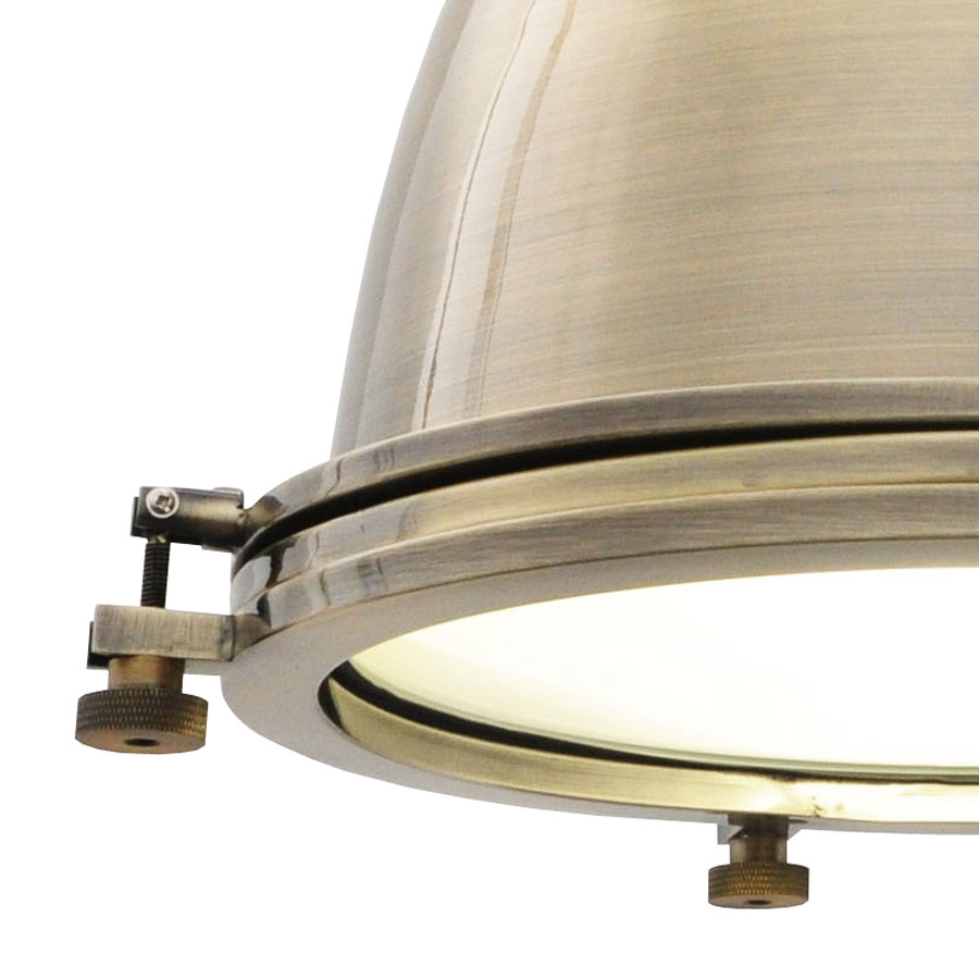 Metalowa półokrągła lampa wisząca ALCANTARE mosiężna na łańcuchu - Lumina Deco zdjęcie 4