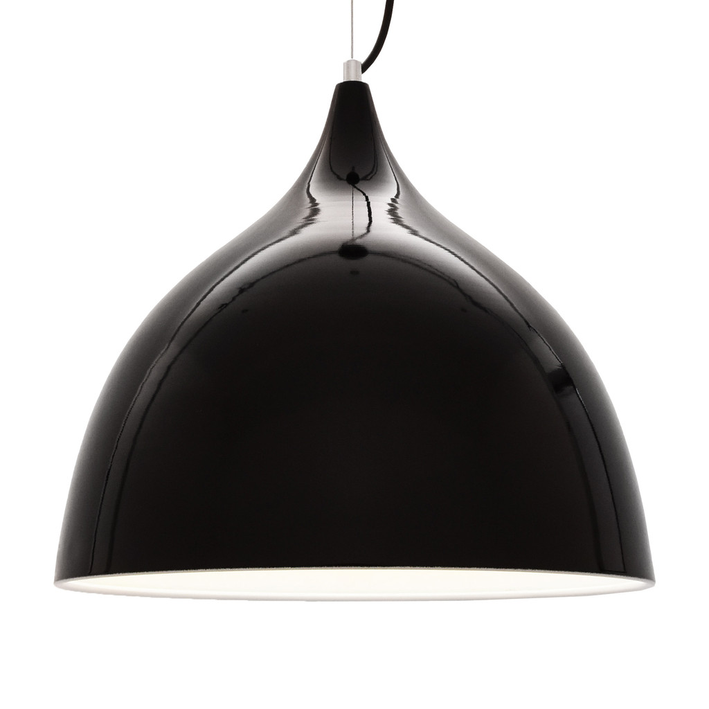 Moderní černá závěsná lampa VITTORIO kovová lesklá - Lumina Deco obrázek 1