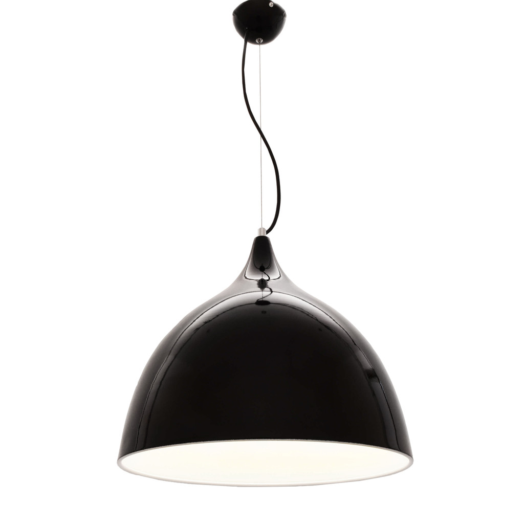 Moderní černá závěsná lampa VITTORIO kovová lesklá - Lumina Deco obrázek 3