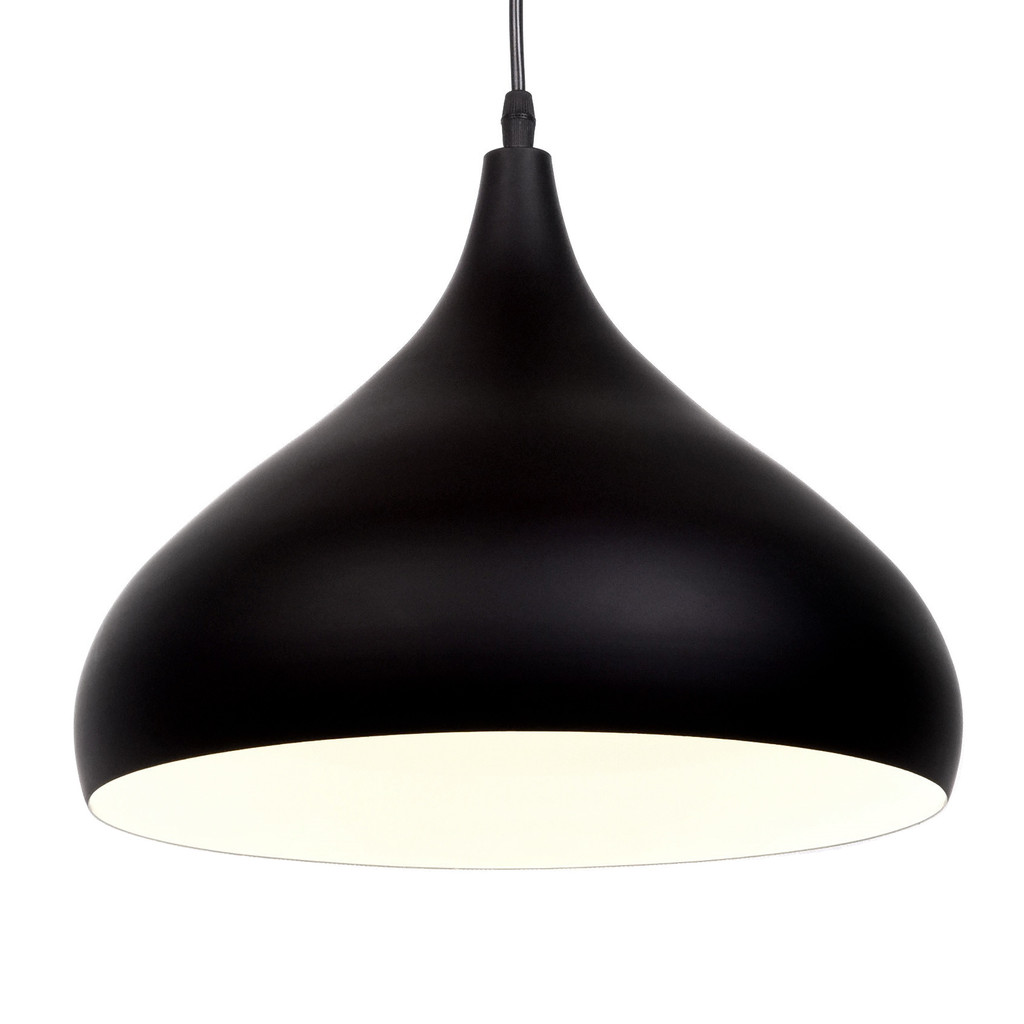 Nowoczesna czarna lampa wisząca FOLINA w stylu skandynawskim, metalowa matowa - Lumina Deco zdjęcie 1